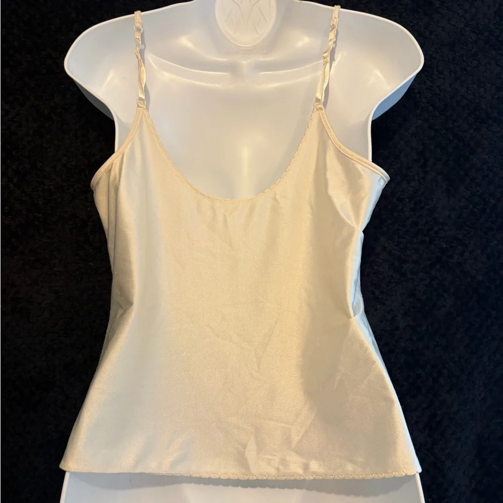 Vintage Cream Satin Camisole with Lace Detail - Picture 5 of 6